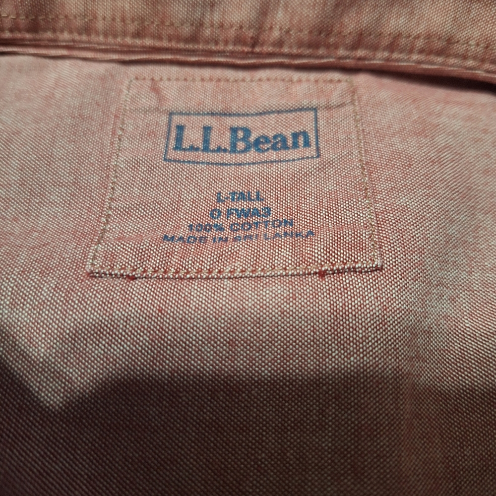 L.L. Beam Men's  Size XL Tall Classic Fuchsia Front Button Collar Dress Shirt. - Picture 2 of 5